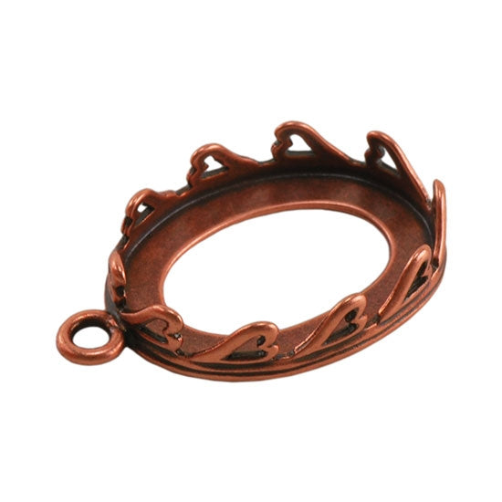 Copper Plate Pendant Setting – Hearts Oval 13mm x 18mm Pkg/1 Fashion