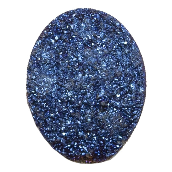Brazilian Blue Druzy Gemstone Cabochon – Oval – Pkg/1 Fashion