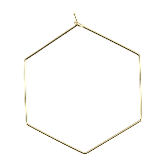Brass Earring Hook Pendant – Hexagon – 18k Gold Plated – Pkg/10 Fashion
