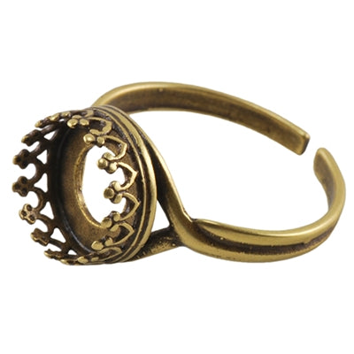 Antique Bronze Plate Gallery Setting Adjustable Ring – Round Hot on Sale