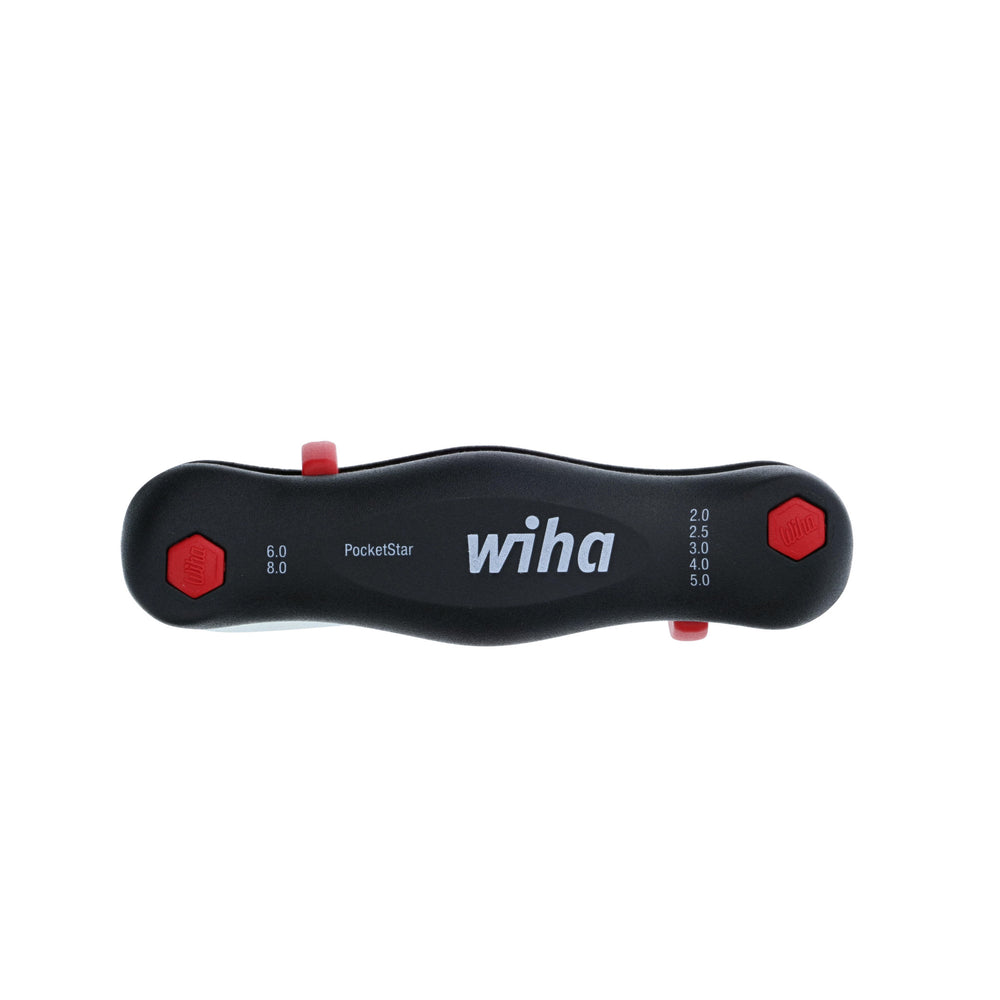 Wiha 35195 Metric Pocket Star Fold Up Key Set with Large Ergo Handle , 7-Piece Supply