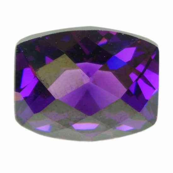 Cubic Zirconia – Amethyst – Barrel – Checkerboard Hot on Sale