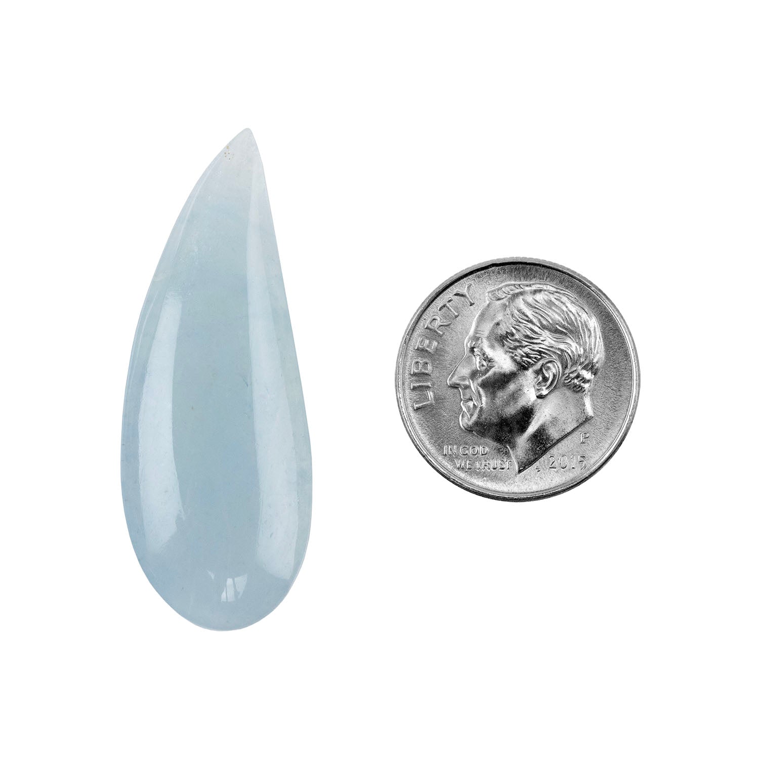 Aquamarine Gemstone  – Cabochon Freeform – 37mm X 14mm – Pkg/1 on Sale