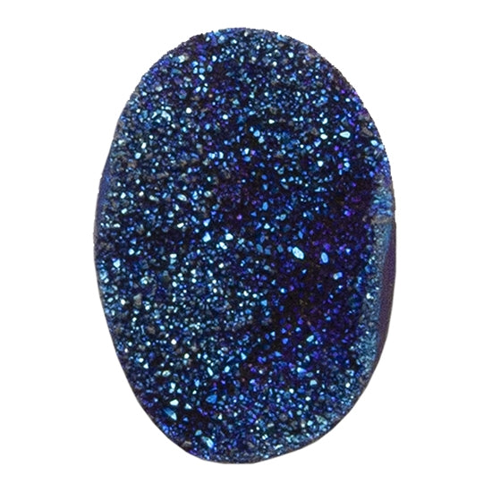 Brazilian Blue Druzy Gemstone Cabochon – Oval – Pkg/1 Sale