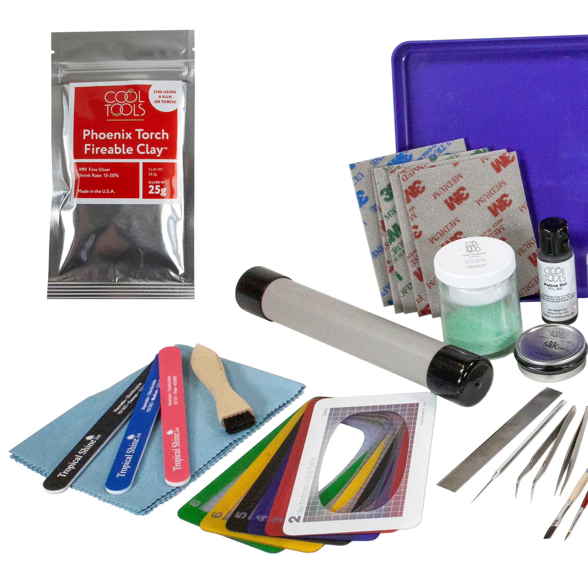 Deluxe Metal Clay Starter Tool Kit with Torch & Phoenix Torch Fireable Clay™ on Sale
