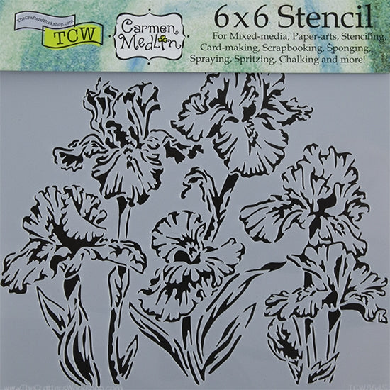 Design Stencil – Irises Online Hot Sale