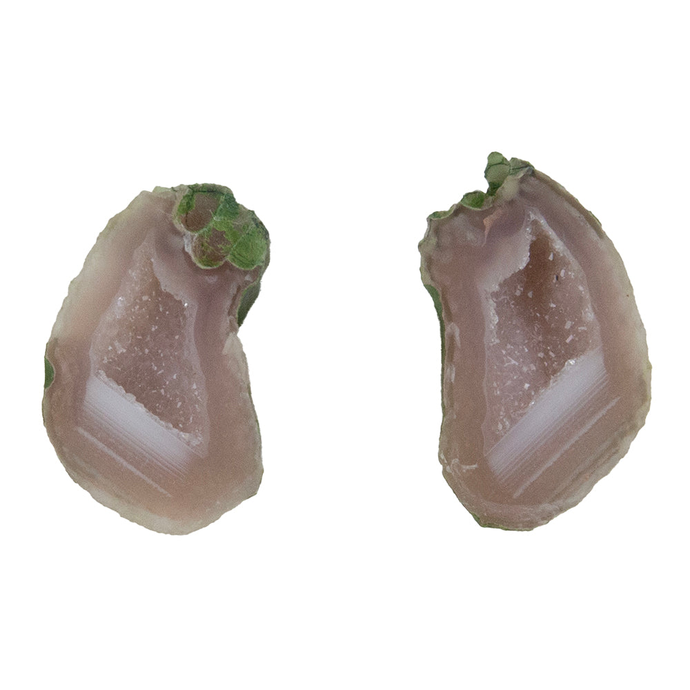 Geode Druzy Half – Freeform 25mm x 13mm – Matched Pair Hot on Sale
