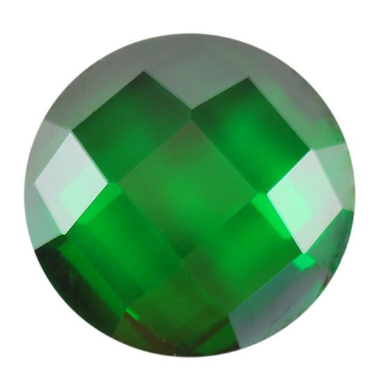Cubic Zirconia – Colombian Emerald – Cabochon Round – Checkerboard Discount