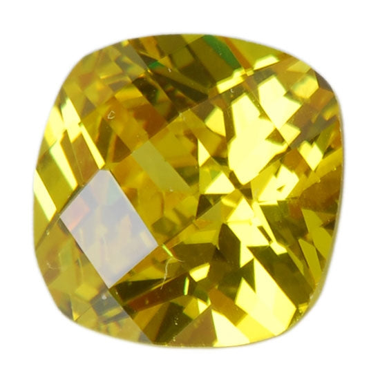 Cubic Zirconia – Yellow Diamond – Cushion – Checkerboard Online now