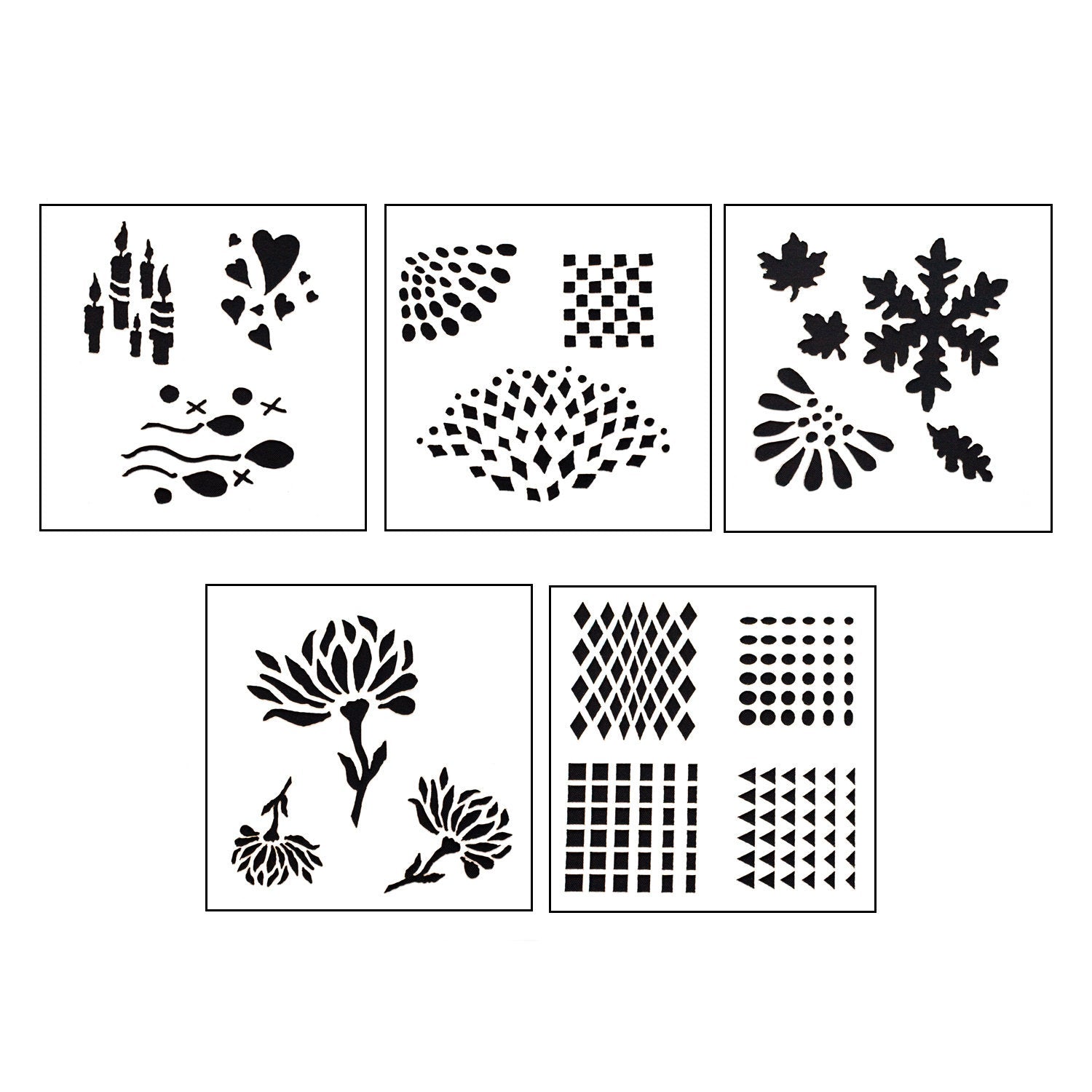 Design Stencils for Enameling – “Reflections” Set of 5 Online Sale