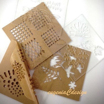 Design Stencils for Enameling – “Reflections” Set of 5 Online Sale