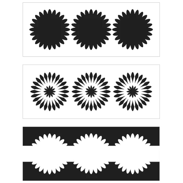 Design Stencil – Slimline Triple Daisies Online Sale