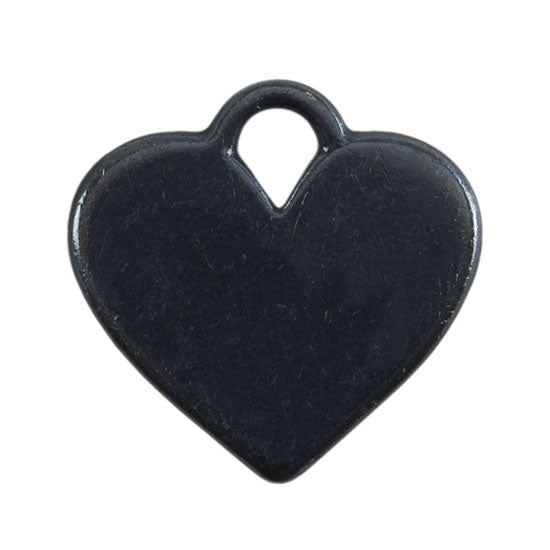 Gunmetal Plate Shape – Heart Pendant – 20mm x 16mm Pkg/2 Discount