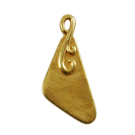 Gold Plate Shape – Flourished Triangle Pendant – 10mm x 18mm Pkg/4 Fashion