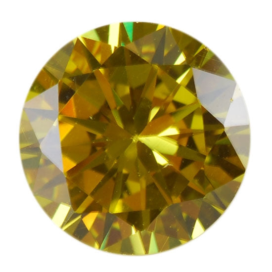 Cubic Zirconia – Yellow Diamond – Round Online Sale