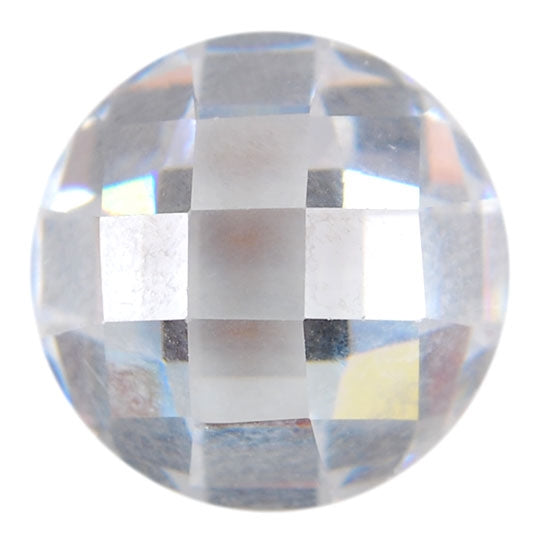 Cubic Zirconia – White Diamond – Cabochon Round – Checkerboard Sale