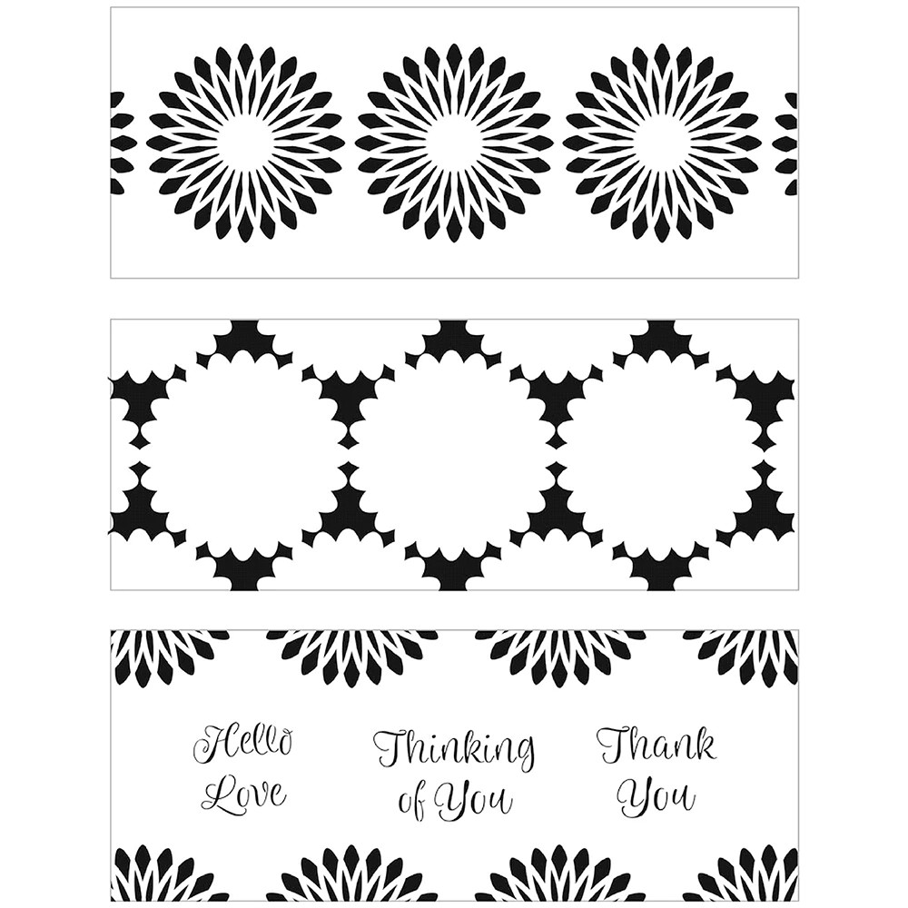 Design Stencil – Slimline Triple Flowers Sale