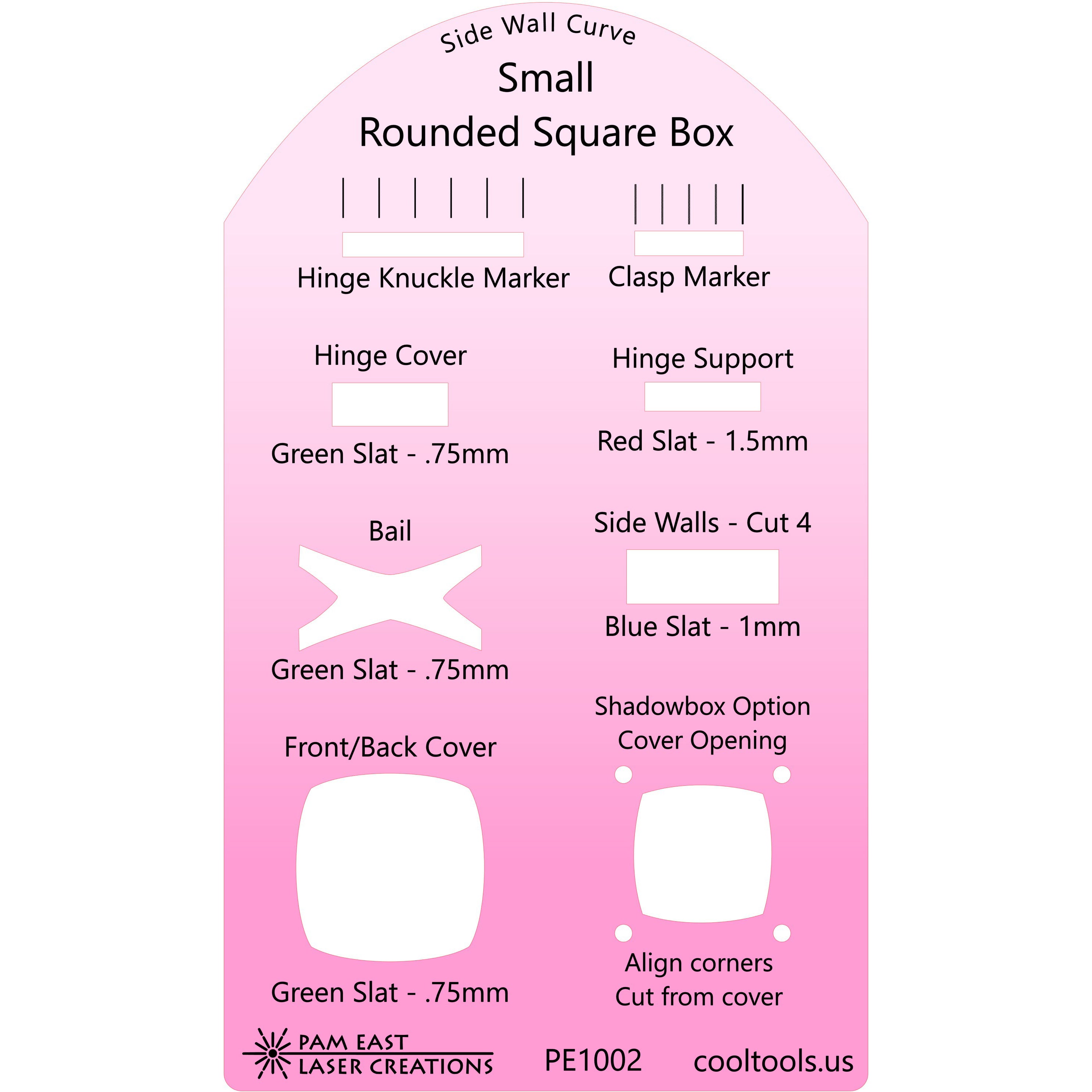 Pam East Template – Small Rounded Square Box – Craftcast Project Template Fashion