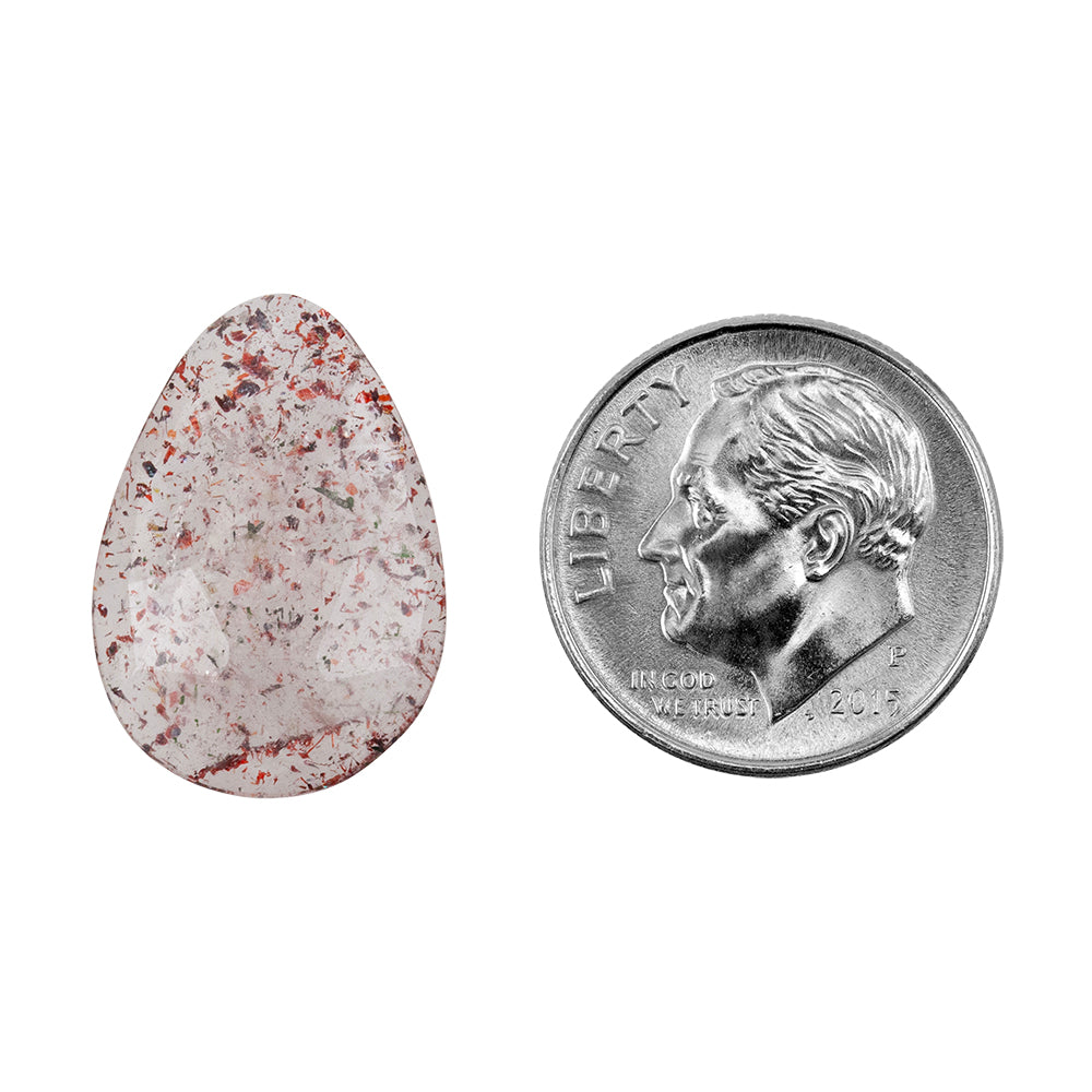 Lepidocrocite Quartz – Faceted Pear Cabochon 20mm x 14mm – Pkg/1 Online now