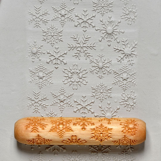 Large Wooden Hand Roller – Snowflakes Online Sale