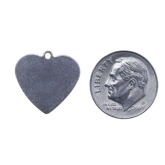 Nickel Shape – Heart Pendant – 5/8″ Pkg/6 Sale