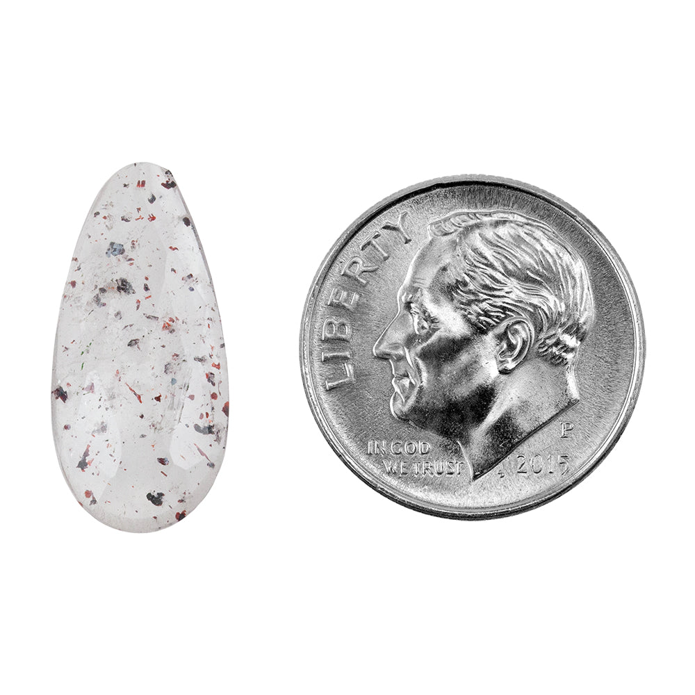 Lepidocrocite Quartz – Faceted Pear Cabochon 19mm x 9mm – Pkg/1 Supply