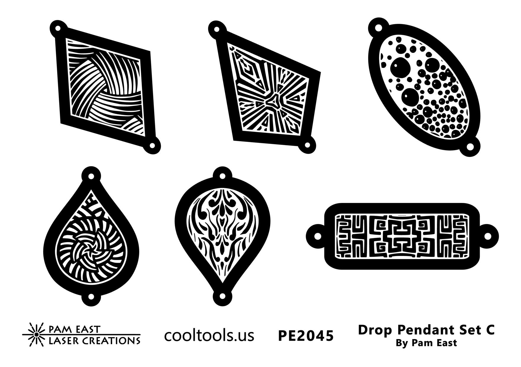Pam East Template & Texture Set – Drop Pendants – Set C Online Sale
