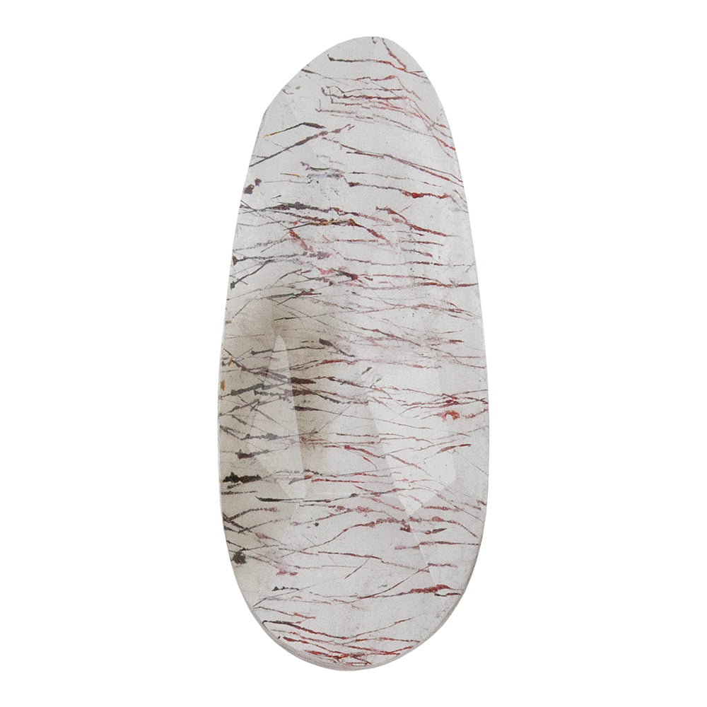 Lepidocrocite Quartz – Faceted Freeform Cabochon 19mm x 8mm – Pkg/1 Online now