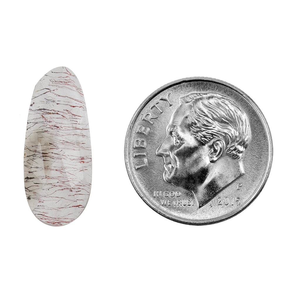 Lepidocrocite Quartz – Faceted Freeform Cabochon 19mm x 8mm – Pkg/1 Online now