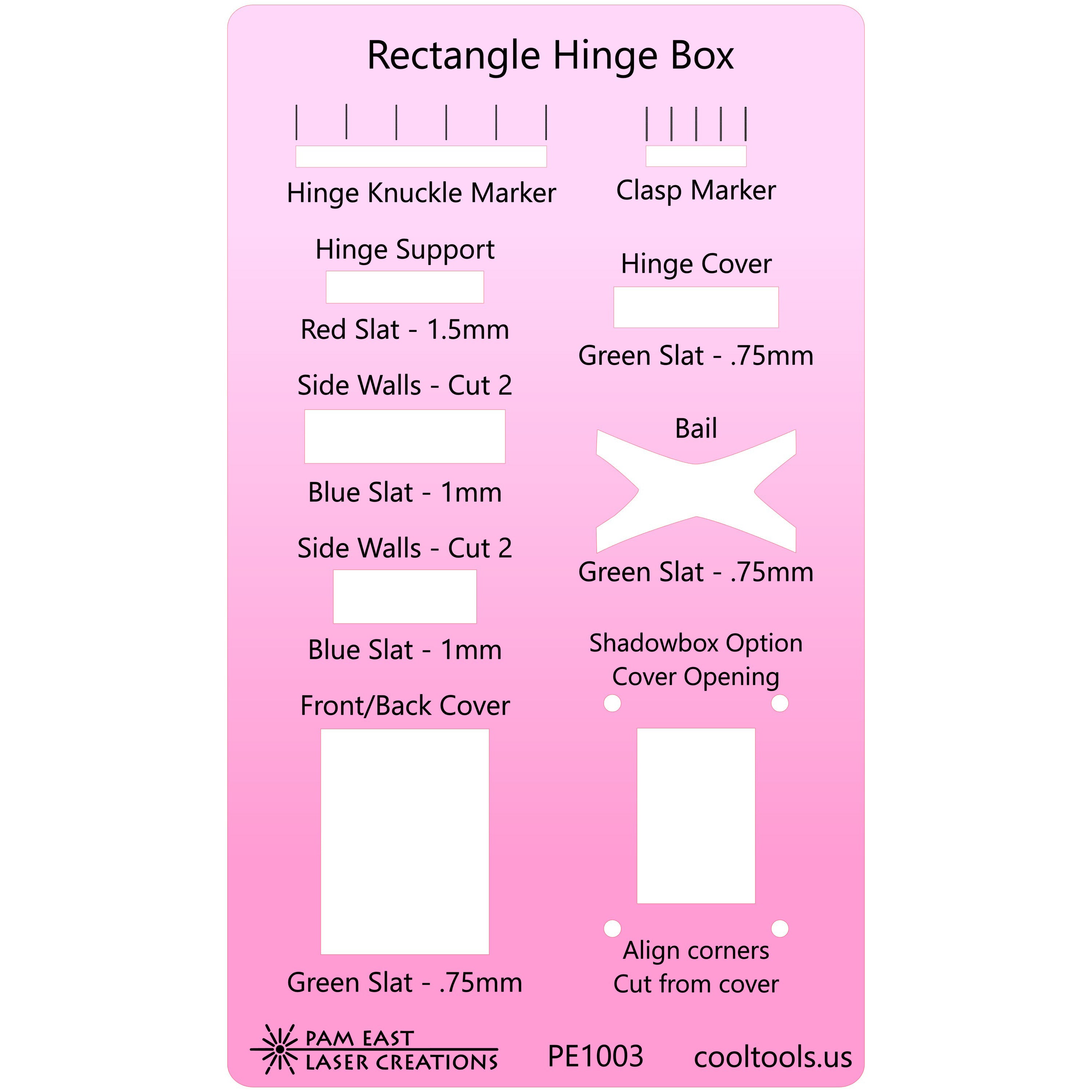 Pam East Template – Hinge Box Rectangle – Craftcast Project Template on Sale