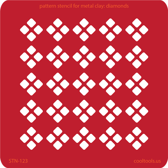 Pattern Stencil for Metal Clay – Diamonds Fashion