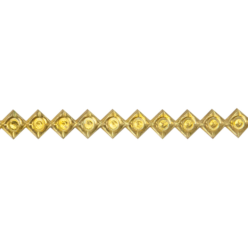 Patterned Wire – Brass – Dotted Diamond 18 gauge Dead Soft – 6″ Min Discount