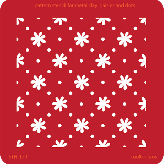 Pattern Stencil for Metal Clay – Daisies and Dots Online now