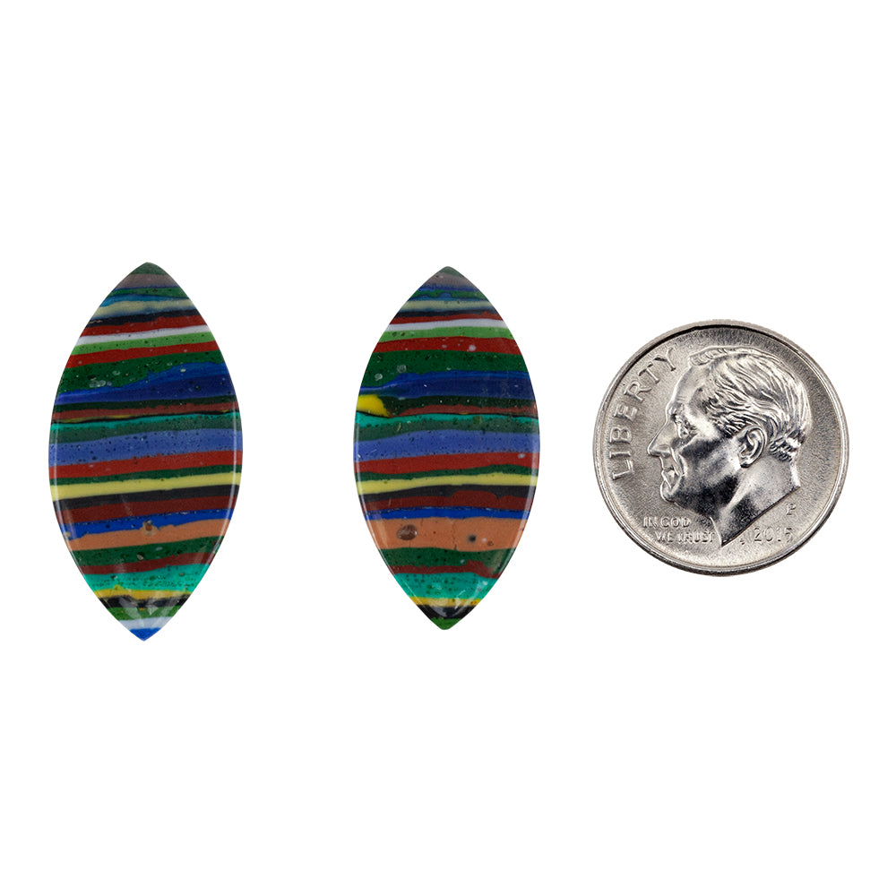 Rainbow Calsilica – Marquise Cabochon 27mm x 14mm – Matched Pair Online