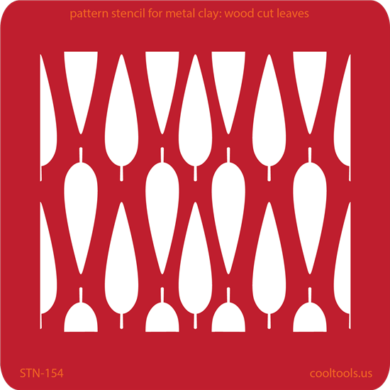 Pattern Stencil for Metal Clay – Wood Cut Leaves on Sale