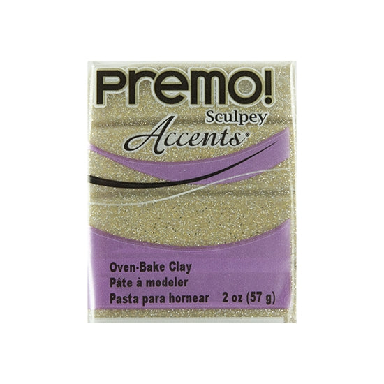 Premo Accent Sculpey Polymer Clay – Yellow Gold Glitter 2 oz Block Hot on Sale