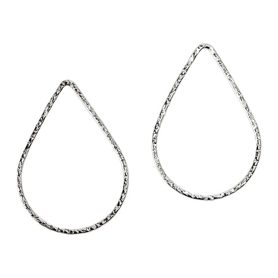 Sterling Silver Textured Teardrop Link Closed 20 x 30mm – Pkg/2 Online now