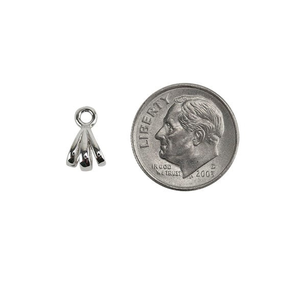 Sterling Silver Triple-Loop Pendant Bail with Ring – 10.8mm x 6.1mm Pkg/4 Online Sale