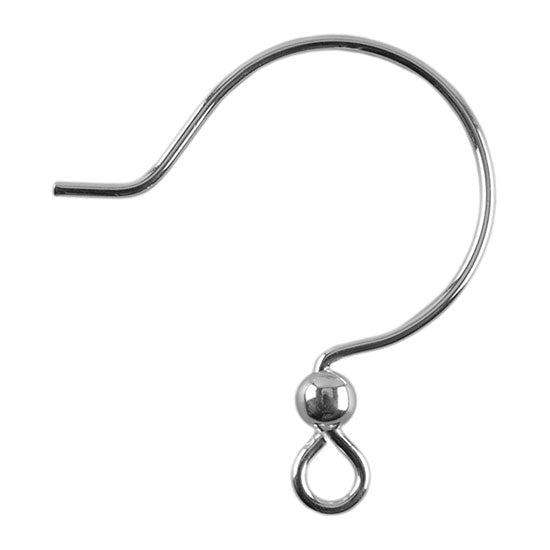 Sterling Silver Earwires – Fancy with Loop and Bead – 2 Pair on Sale