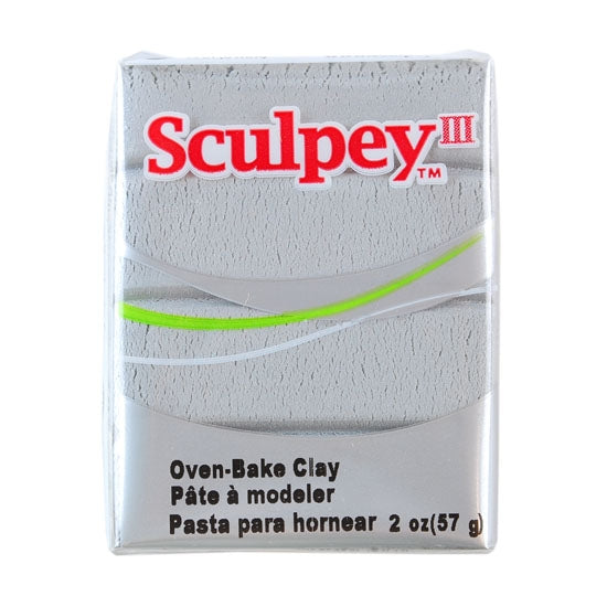 Sculpey III Polymer Clay – Silver 2 oz block Supply