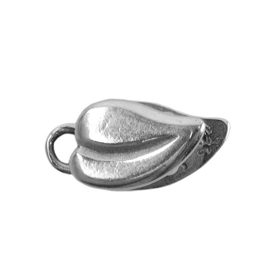 Sterling Silver Crimp End Cap – Heart Leaf 4mm Pkg/2 Sale