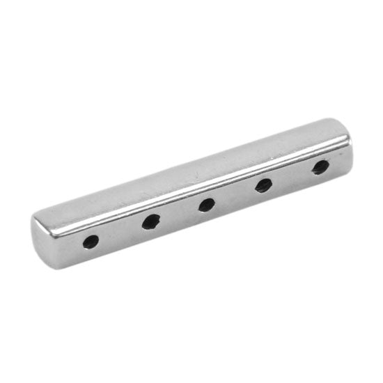 Silver Plate End Bar – Quintuple Strand 1mm Pkg/2 Supply