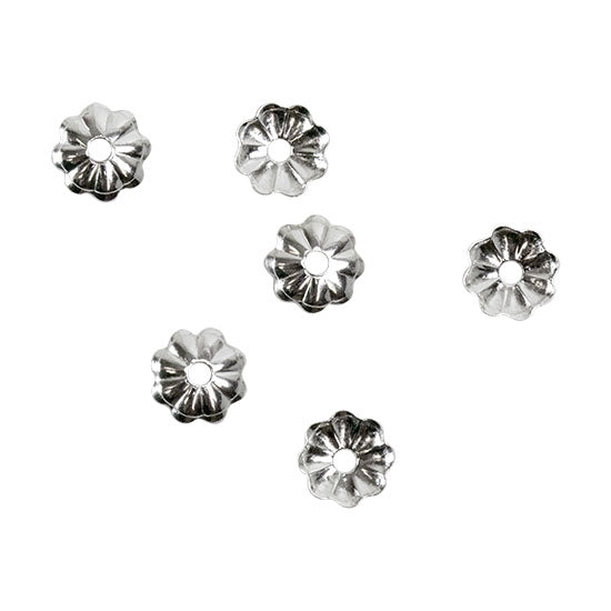 Sterling Silver Bead Cap – 4mm – Pkg/6 Fashion
