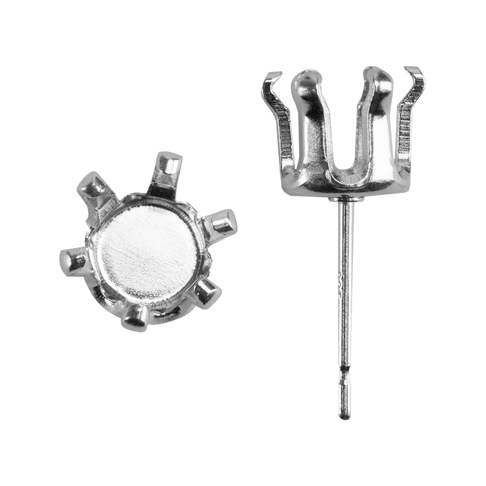 Sterling Silver Snap-Set Prong Setting with Post – Round Supply