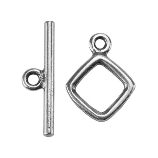 Silver Plate Mini Toggle Clasp – Square – 1 Set Online