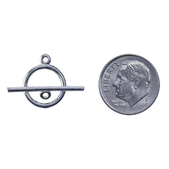Silver Plate Toggle Clasp – Mini Wire Round – 1 Set Online Sale