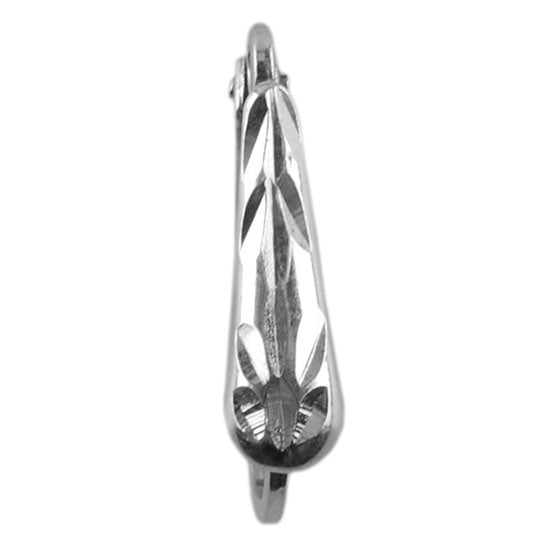 Sterling Silver Earrings – Lever Back w/ Diamond cut Shield and Loop – 1 Pair Online Hot Sale