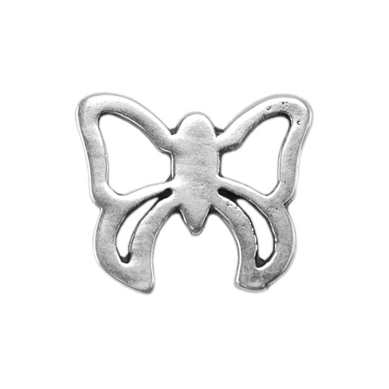 Silver Plate Jump Ring – Fancy Butterfly 10.5mm X 12.6mm Pkg/2 on Sale