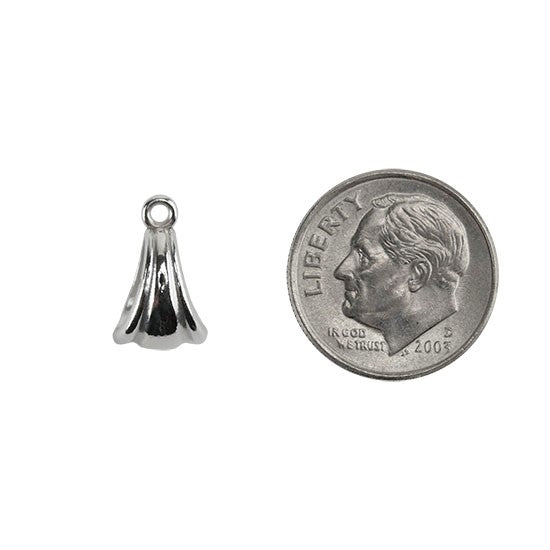 Sterling Silver Fluted Pendant Bail with Ring – 7.5mm x 4.5mm Pkg/2 Online Sale