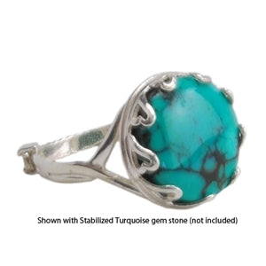 Sterling Silver Hearts Setting Adjustable Crimp Ring – Round Fashion